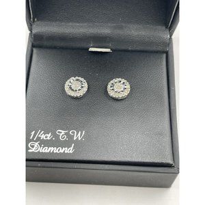sterling silver 1/4ct diamond stud earrings